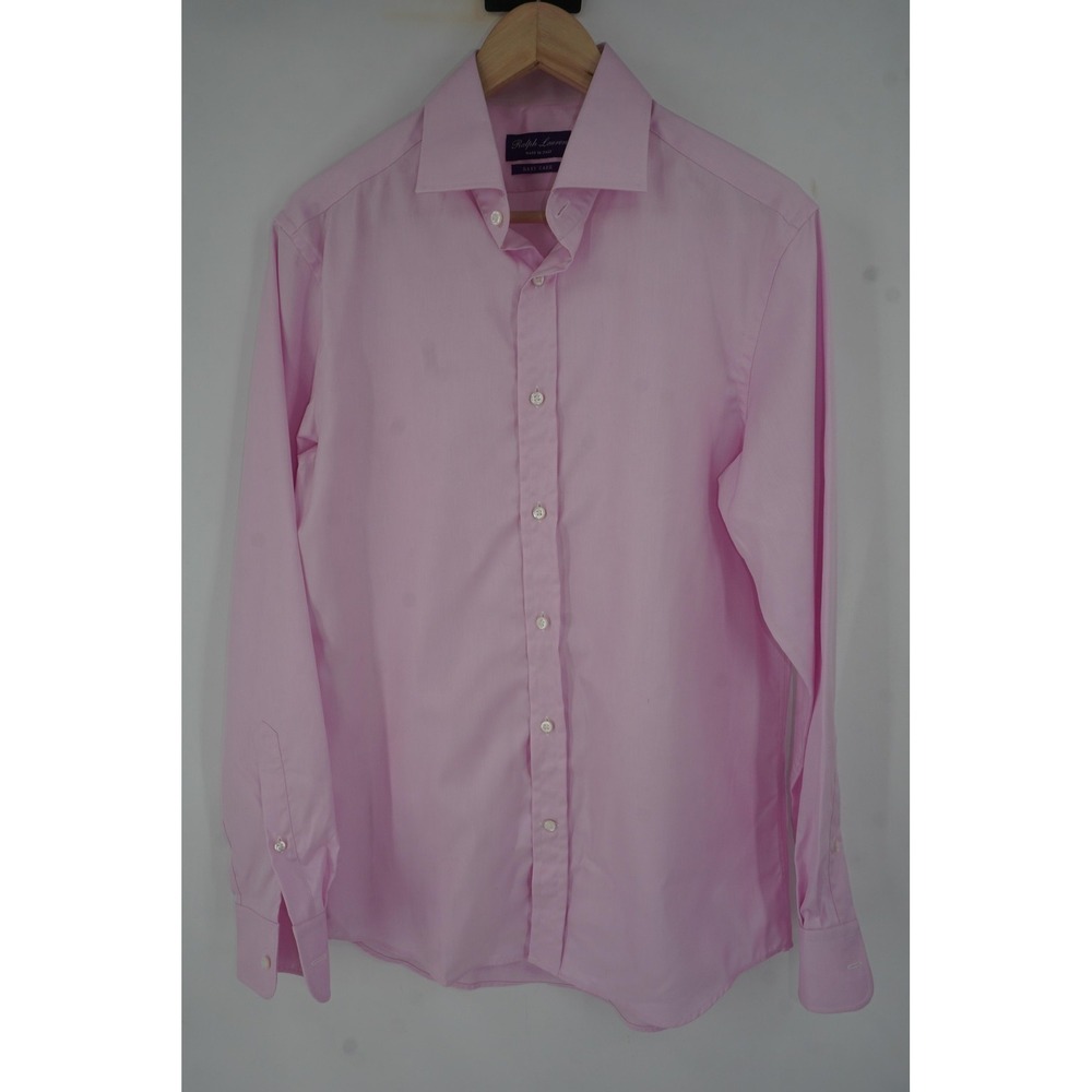 Ralph Lauren Purple Label Dress Shirt Pink Cotton Made in Italy Men's 15.5
